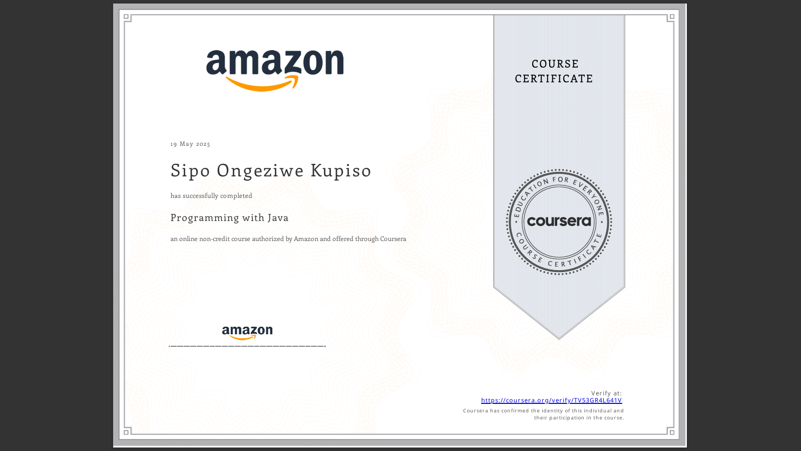 Certificate 5